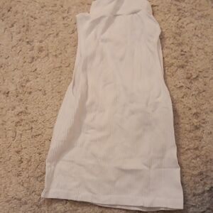 White Ribbed Sleeveless Top